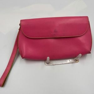 Lodis Pink Leather Wristlet | Sleek & Polished